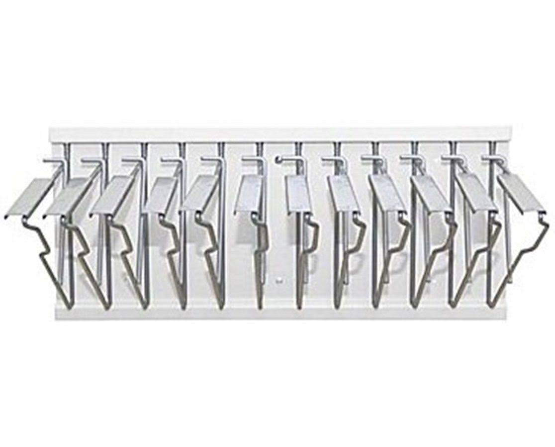 White Pivot Wall Rack with Hangers Y67743