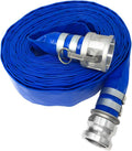 2 x 50' Blue Lay Flat PVC Hose Assembly with Aluminum Cam and Groove Fittings J4976