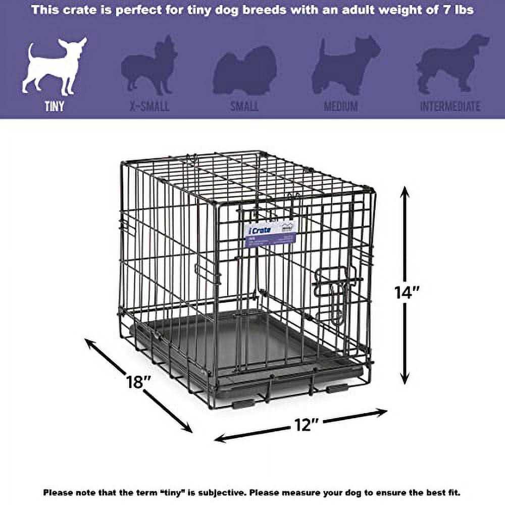 XXS Folding Metal Dog Crate with Divider Panel I6445