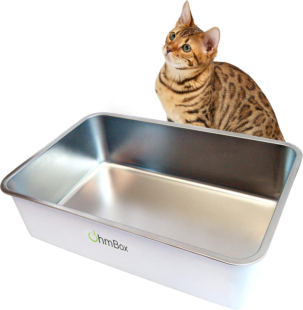 Stainless Steel Cat Litter Box Extra Large White R618