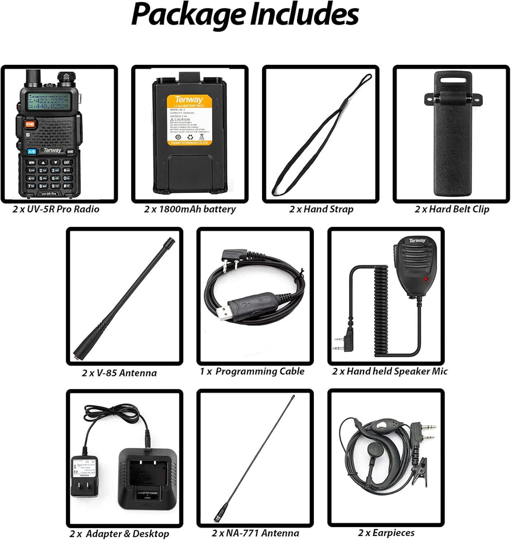 8W Dual Band Two Way Radio with Speaker Mic and Antenna 2Pack O770
