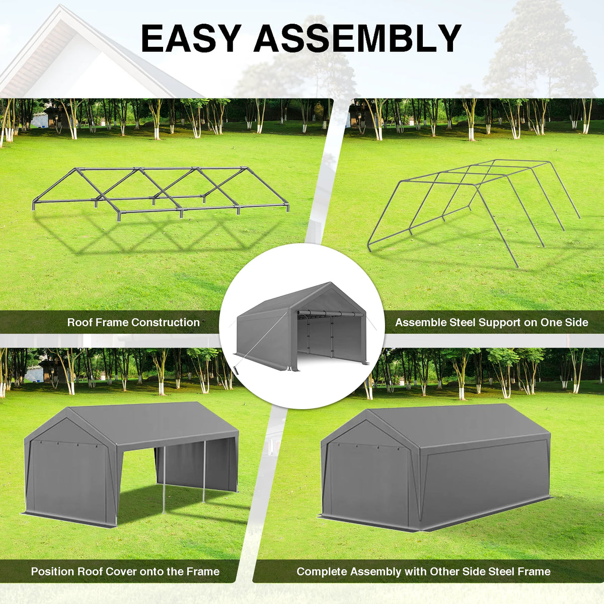 10 x 20 ft Outdoor Canopy Carport H42376