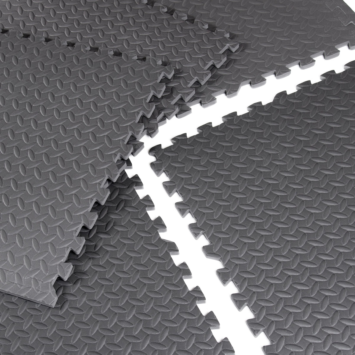 Black .50-in Thick EVA Foam Interlocking Puzzle Mat, 6 Pieces N679249