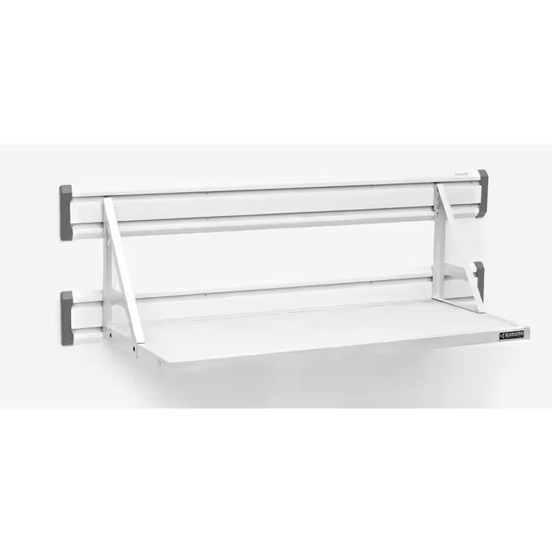 Metal Garage Wall Shelving in Hammered White Q130