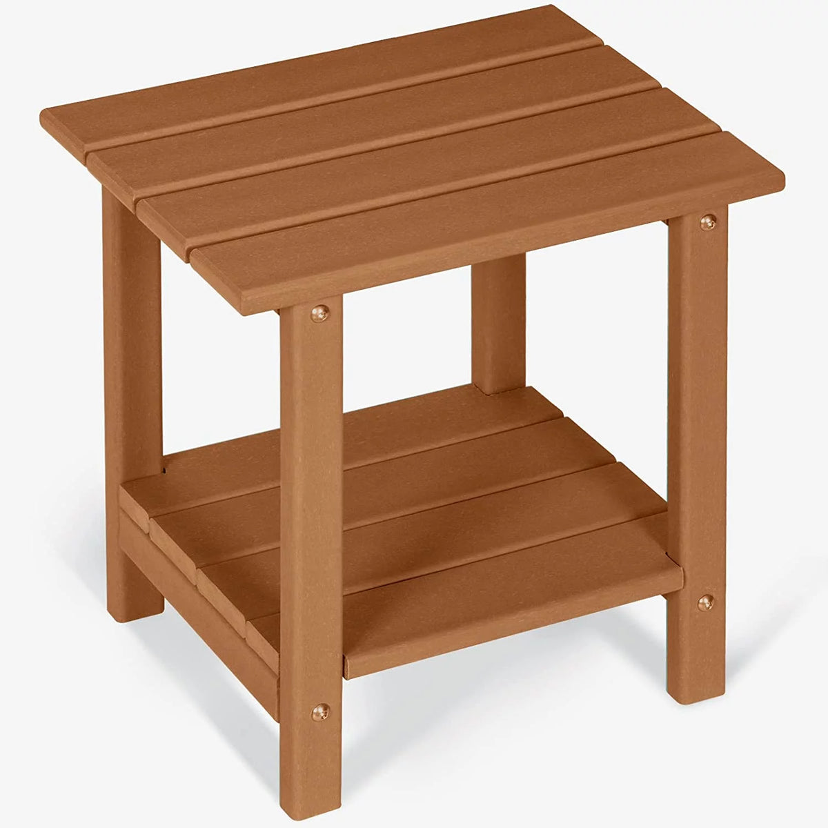 2-Tier HDPE Weather Resistant Round Outdoor Side Table T342