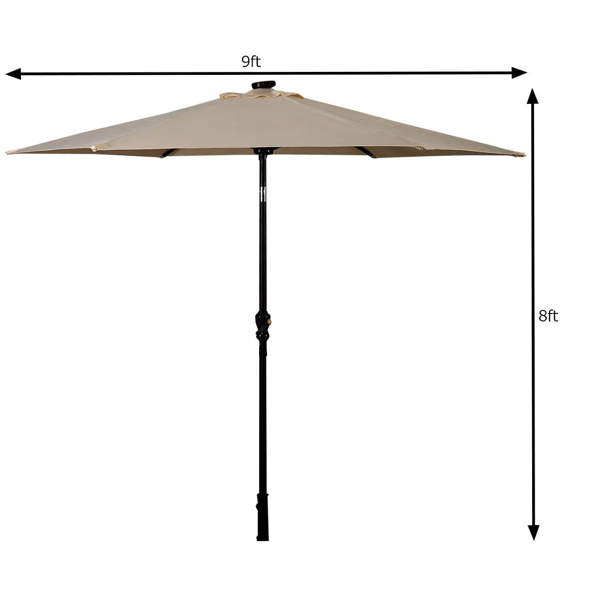9FT Solar LED Patio Umbrella I151165