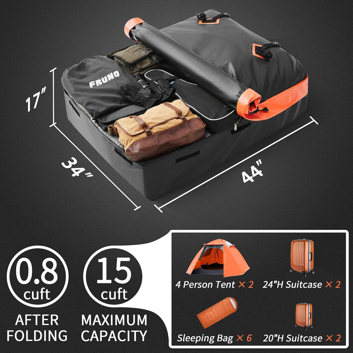 15 CUFT Waterproof Rooftop Cargo Carrier S25310
