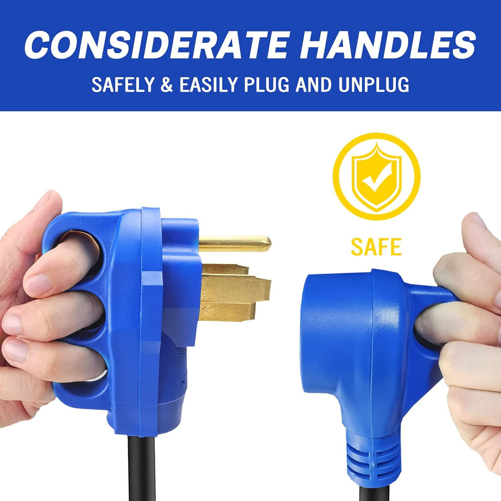 50 Amp to 30 Amp RV Adapter with Grip Handle, LED Indicator, 12 Inch O746515
