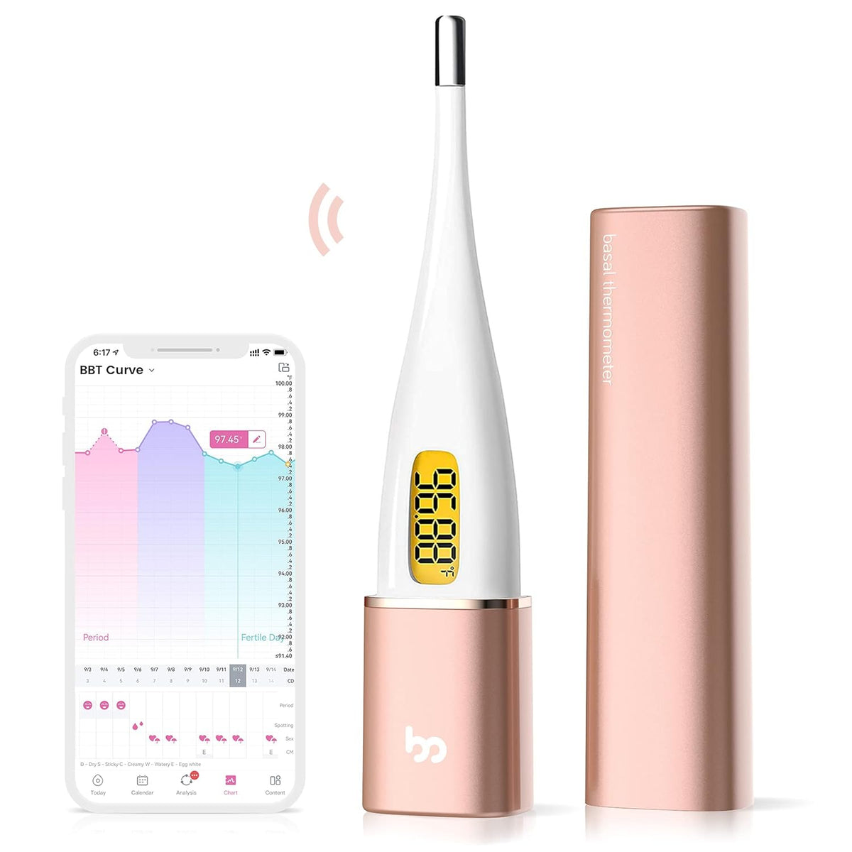 High-Precision Digital Basal Thermometer with Backlit LCD P911