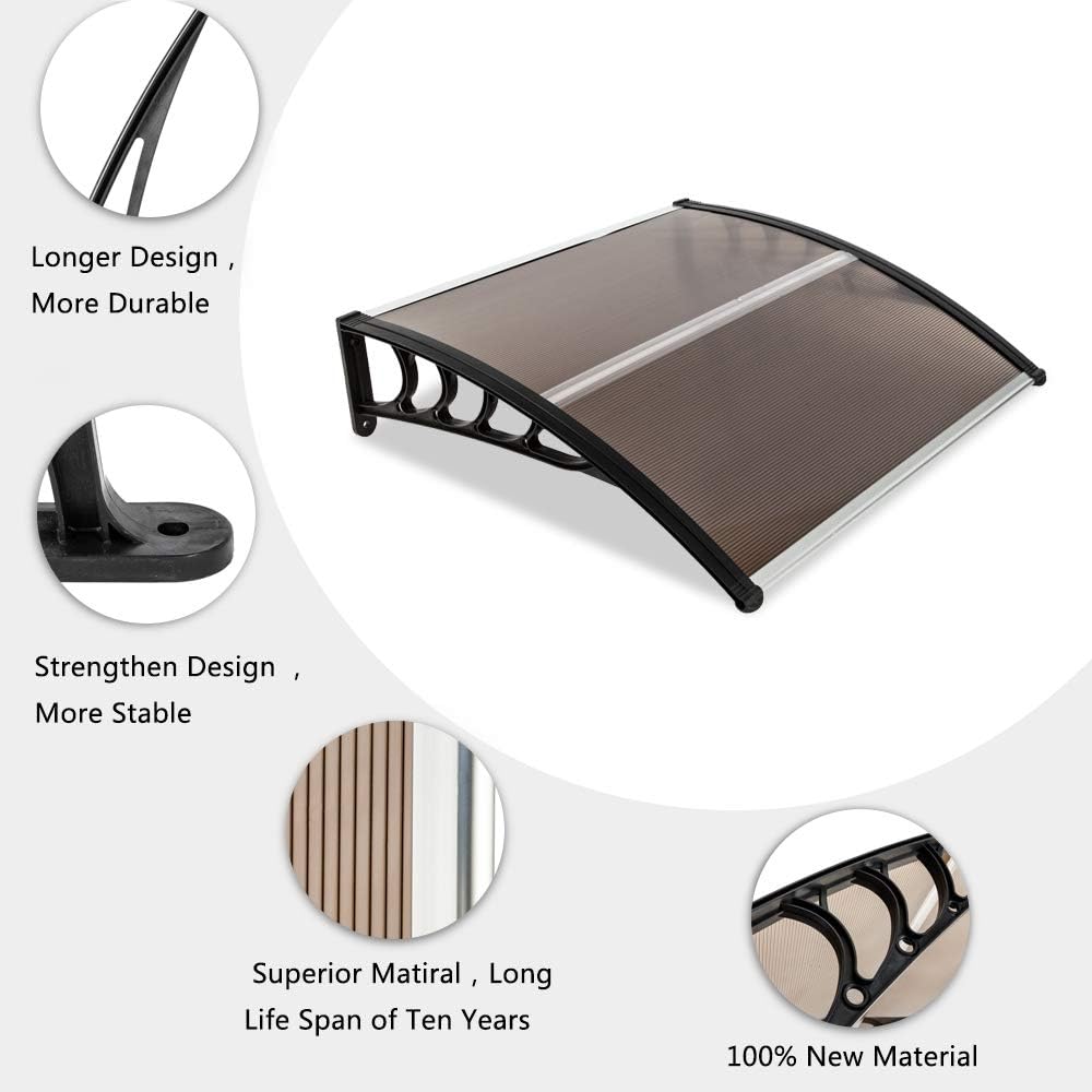40x40 Polycarbonate Window Awning Door Canopy B9849