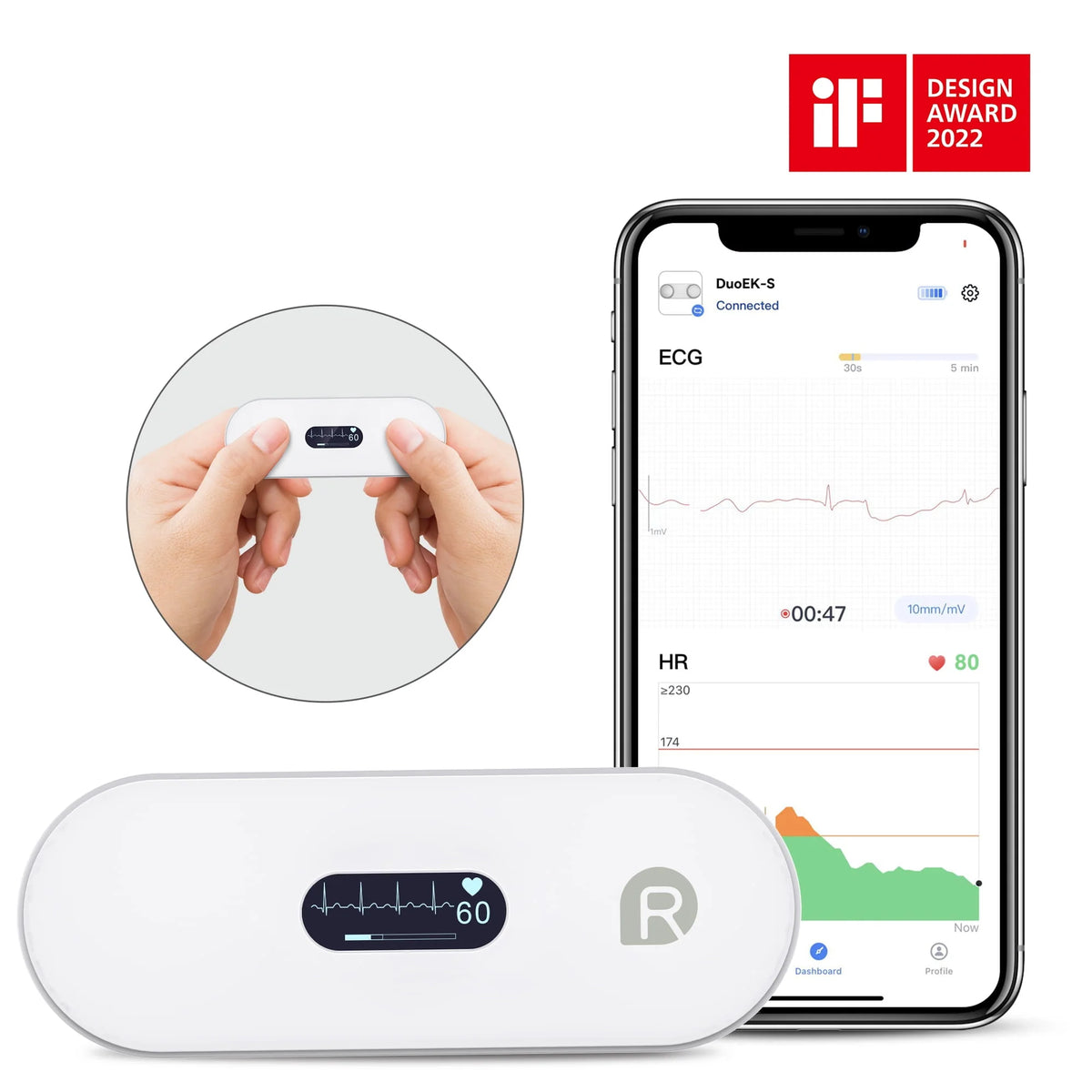 Handheld Bluetooth ECG Monitor with Screen Display S629