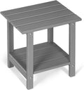 2-Tier HDPE Weather Resistant Round Outdoor Side Table T342