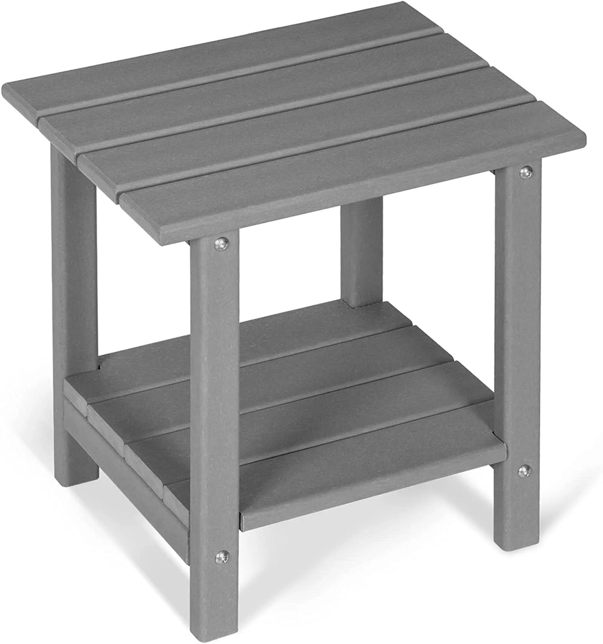 2-Tier HDPE Weather Resistant Round Outdoor Side Table T342