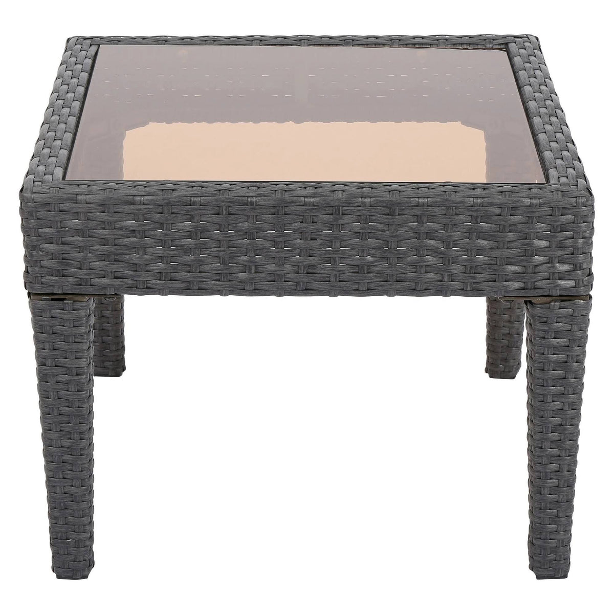 Gray Wicker Patio Accent Table J267104