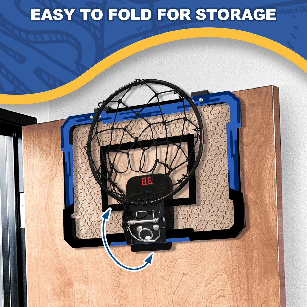 Mini Basketball Hoop with Electronic Scorer and Breakaway Rim Y464247