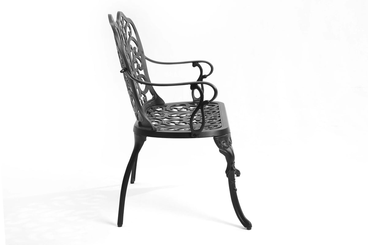 Black Cast Aluminium Garden Bench I73414