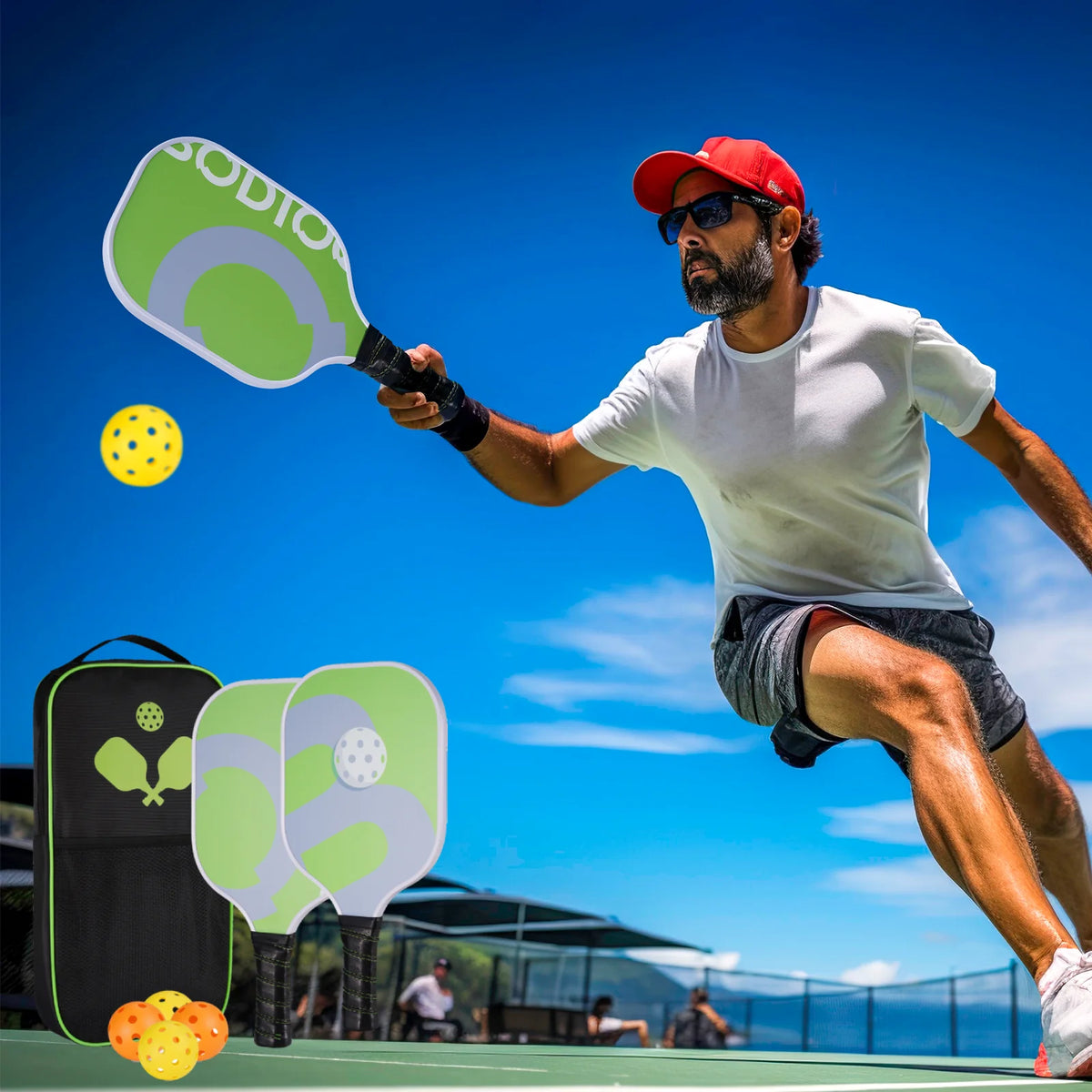 Pickleball Paddle Set with 4 Pickleball Carry Bag Fiberglass T2948