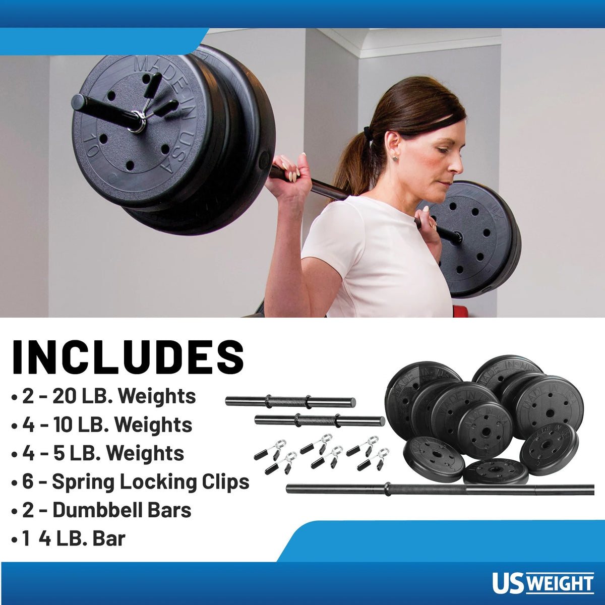 105 lb Barbell and Dumbbell Weight Set with 6-foot Bar Q66567