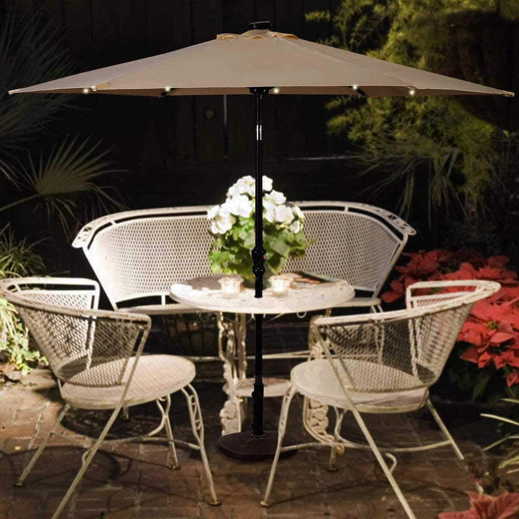 9FT Solar LED Patio Umbrella I151165