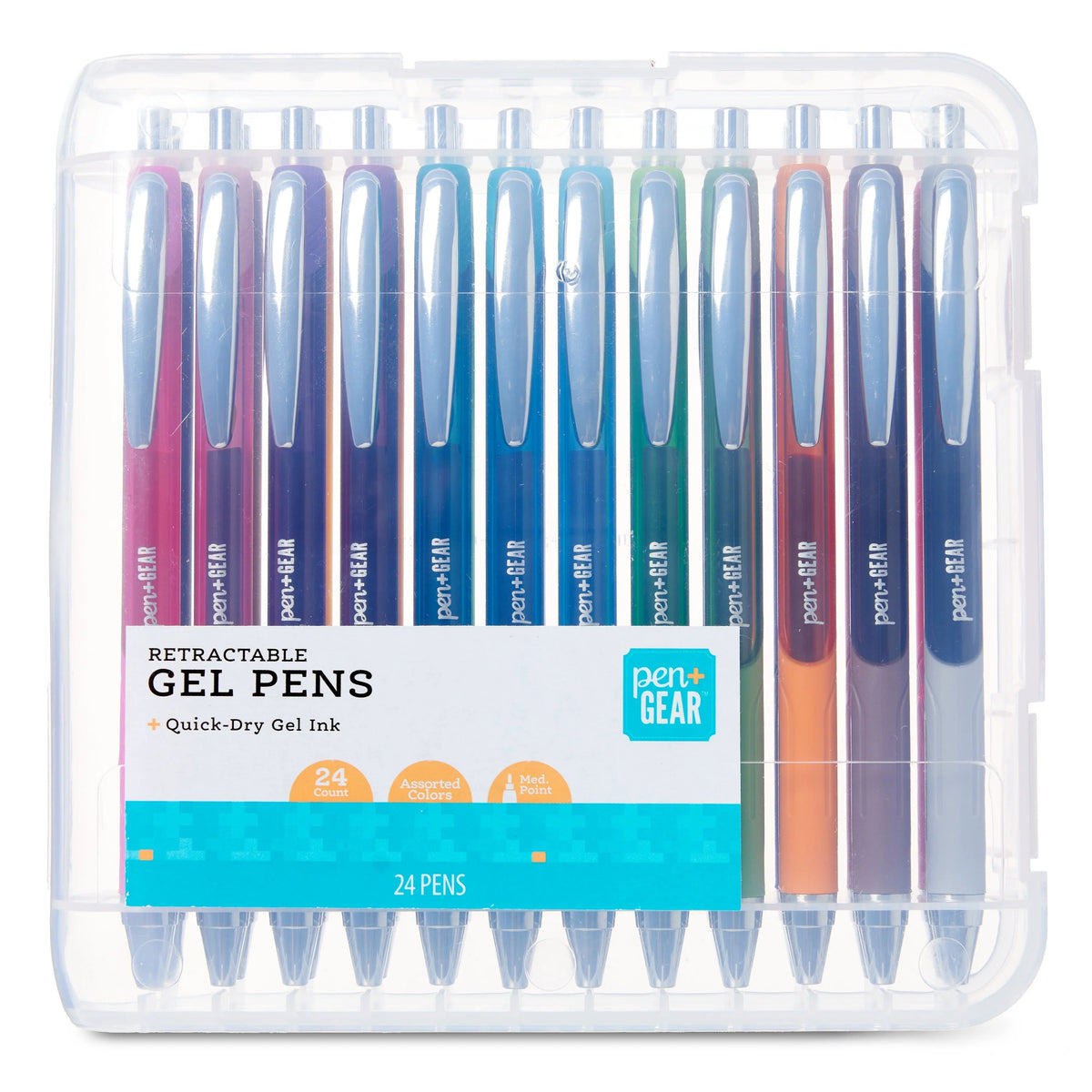 Retractable Gel Pens, Assorted Colors, 24 Count M346063