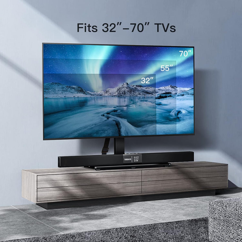 Swivel TV Stand for 32 to 70 inch Flat Screen TVs Height Adjustable Q96233
