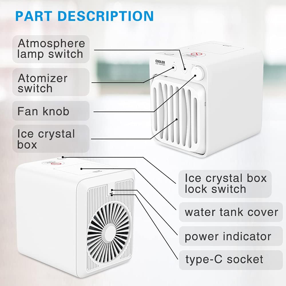 Portable USB Rechargeable Evaporative Air Cooler Fan T793