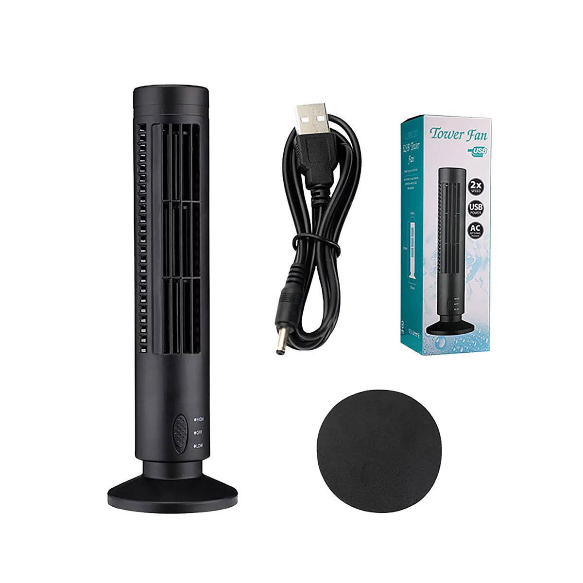 White 90° Oscillating Tower Fan Z27564