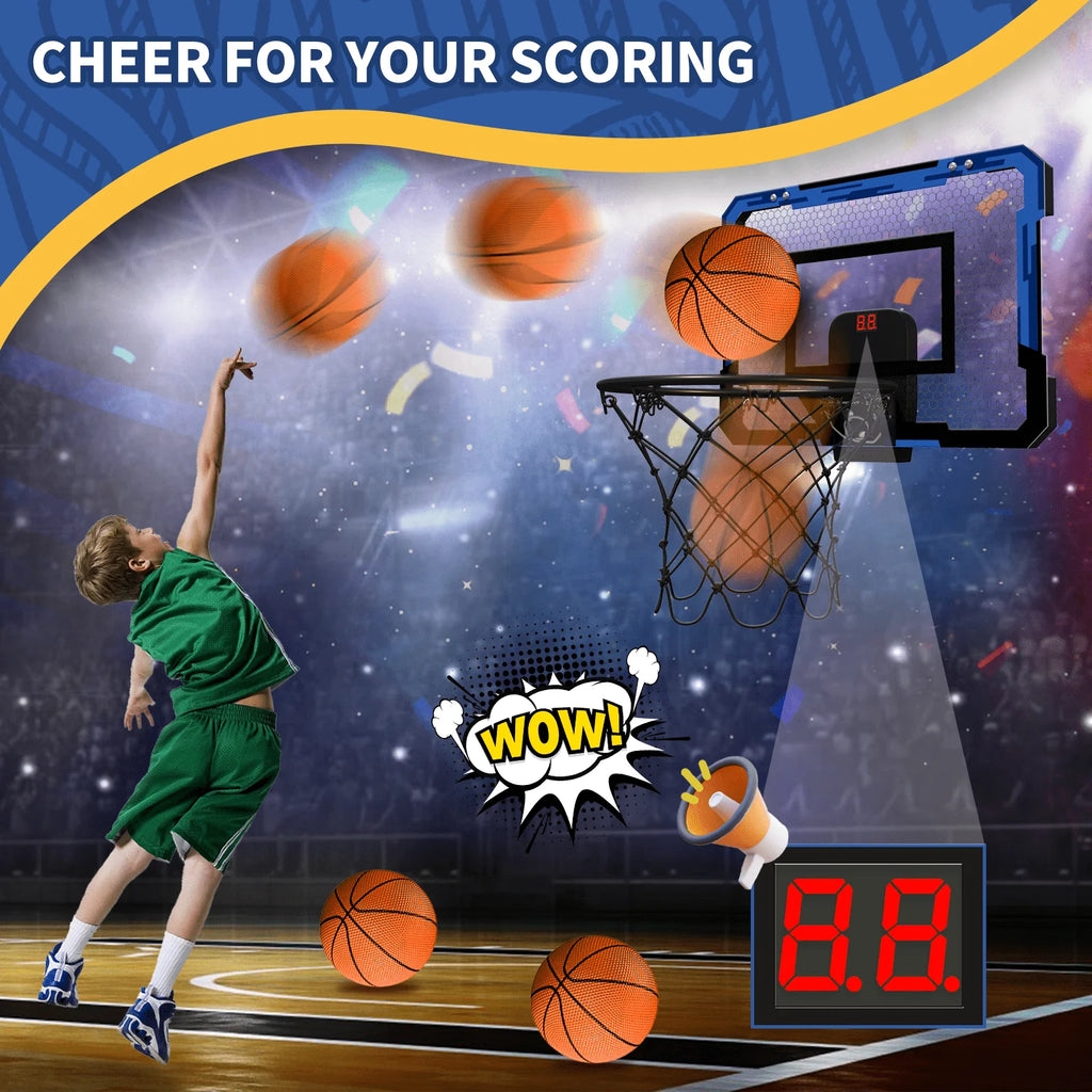 Mini Basketball Hoop with Electronic Scorer and Breakaway Rim Y464247