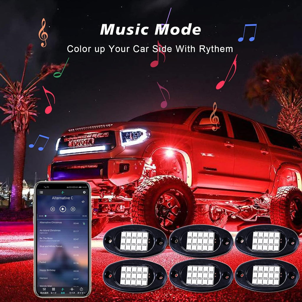 RGB LED Rock Lights 120 LEDs Waterproof 8Pods P118