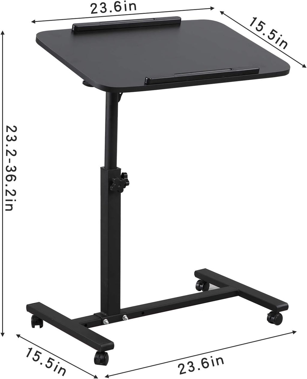 Adjustable Overbed Bedside Table with Wheels S49580