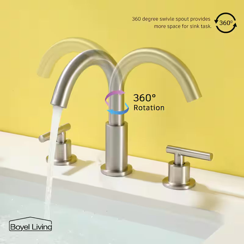 Brushed Nickel 2-Handle Bathroom Faucet W62853