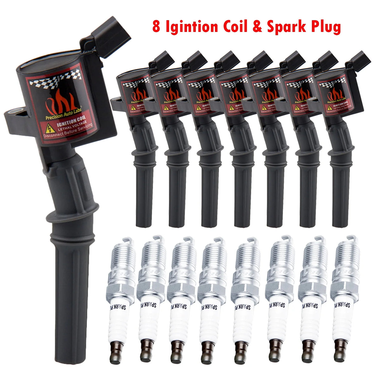 Set of 8 Ignition Coils & 8 Spark Plugs M87637