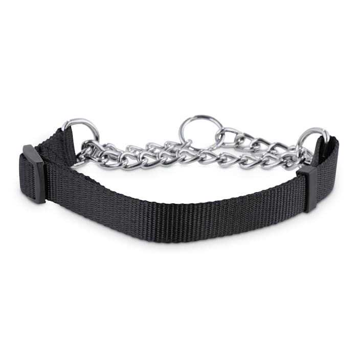 Check Nylon & Chain Dog Collar Y18893
