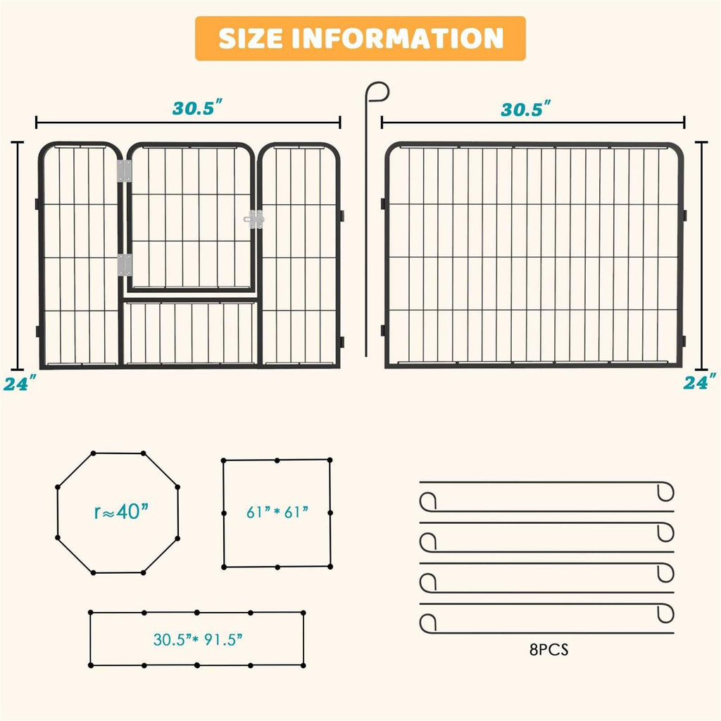 Heavy Duty Metal Dog Playpen Y27772