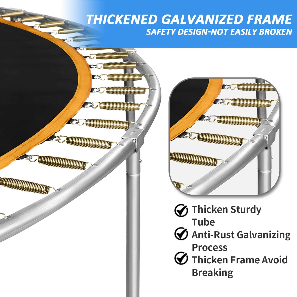 14ft Trampoline with Basketball Hoop and Ladder N914