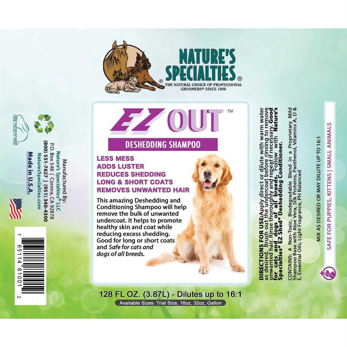 Deshedding Shampoo for Dogs Cats L3002