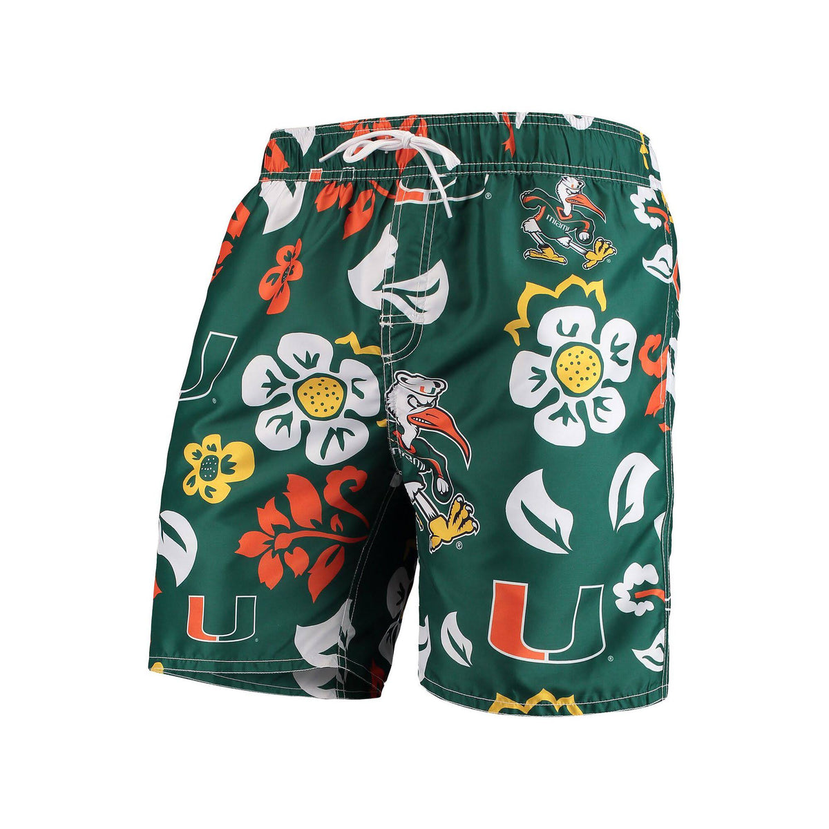 Green Floral Volley Swim Trunks Large L80767
