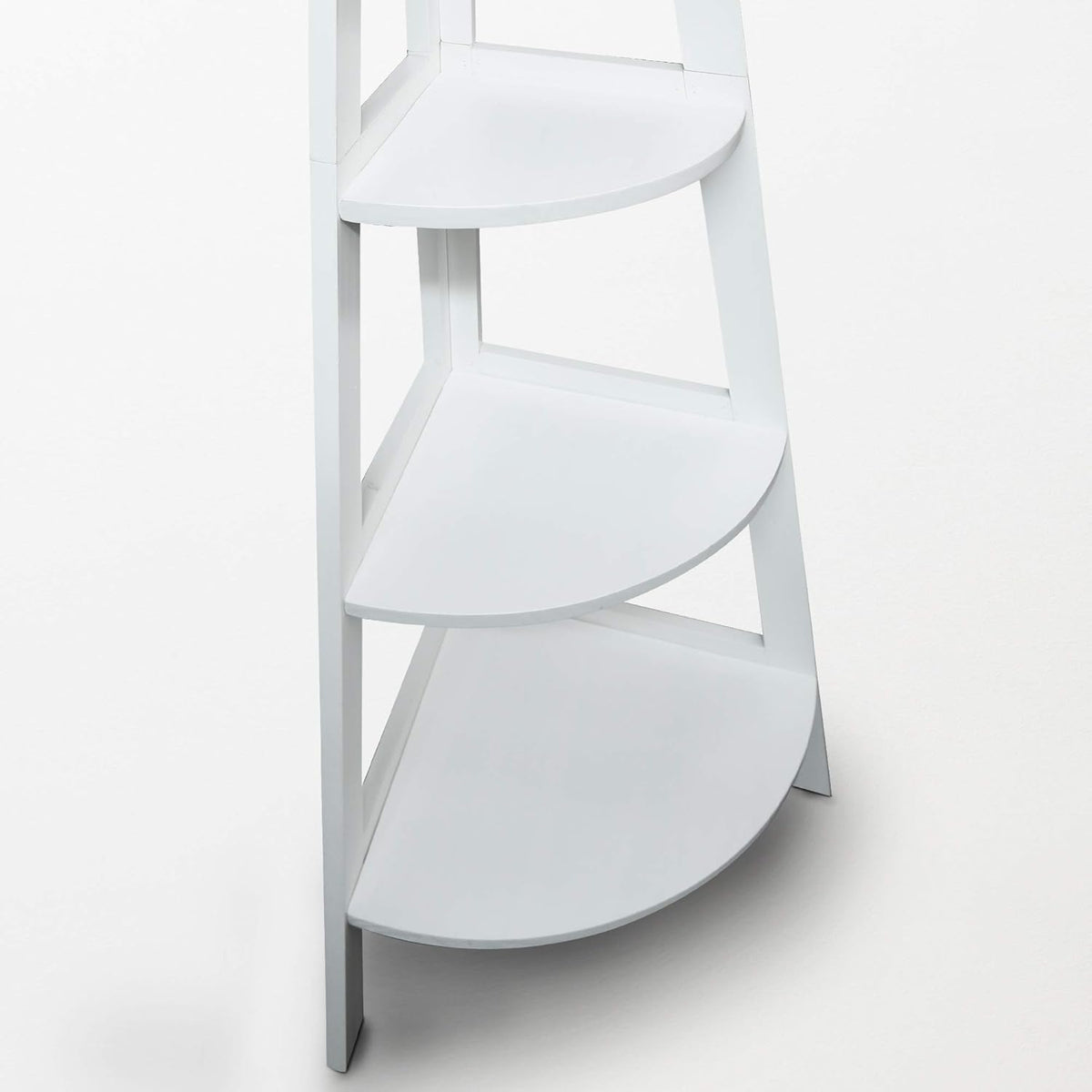 White 5-Shelf Corner Ladder Bookcase Q54632