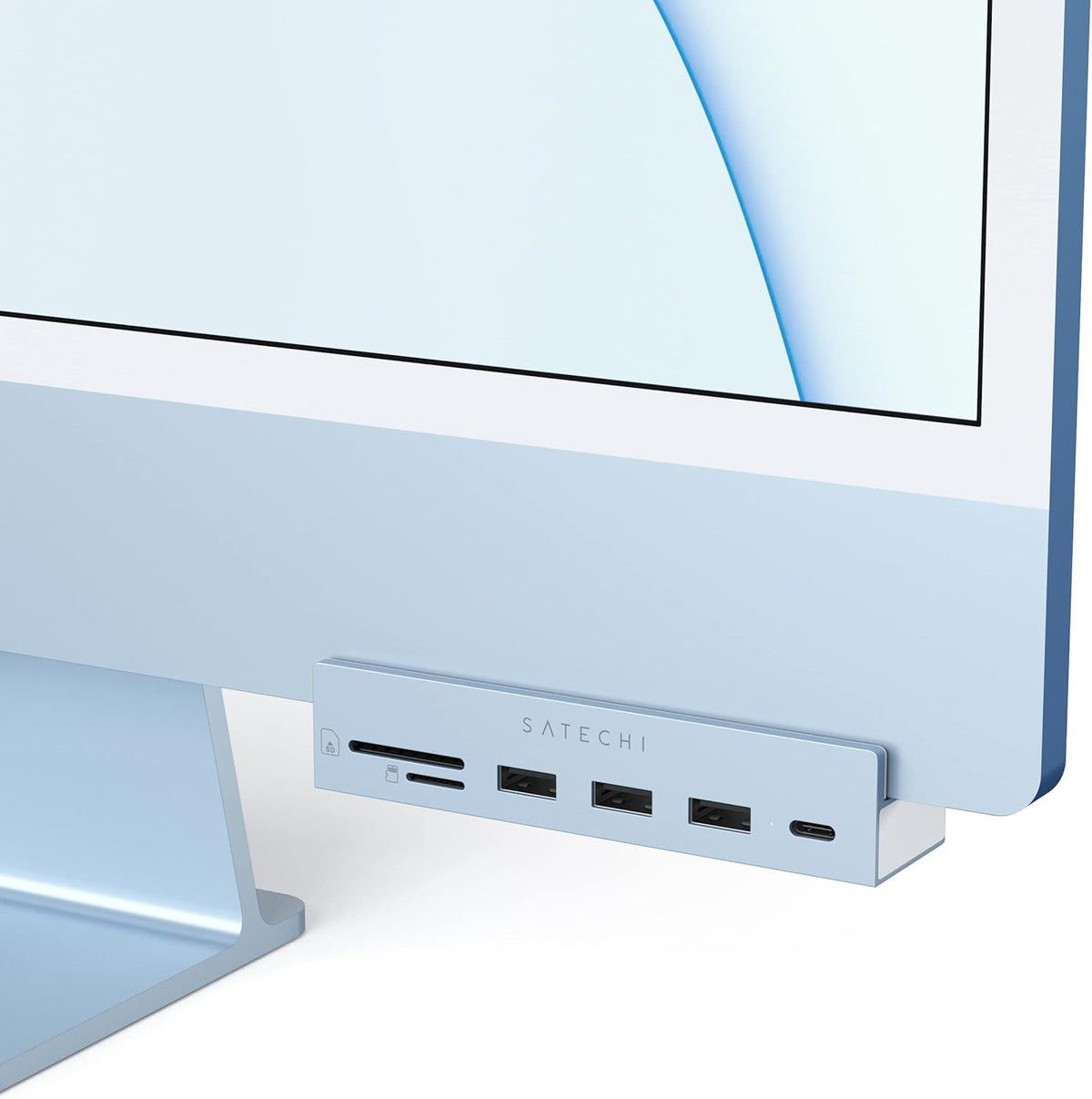USB-C Clamp Hub with USB-C Data Port, USB-A 3.0 Data, Micro/SD Card Reader J864