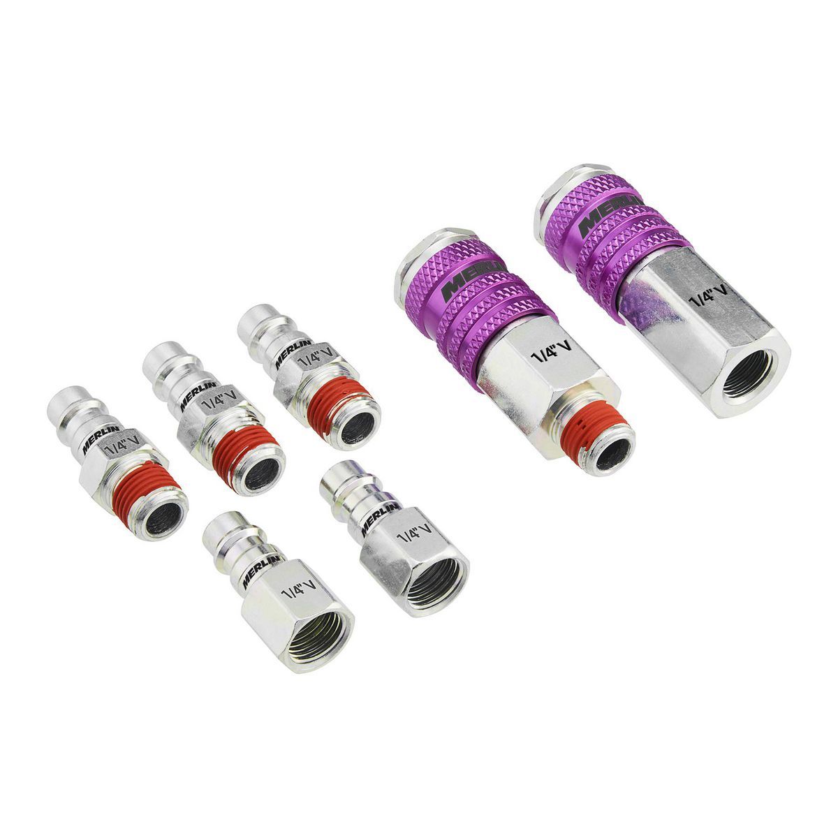1/4 in. High-Flow Steel Coupler Connector Kit, 7-Piece V422