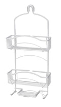 2 Shelf Aluminum White Shower Caddy I378