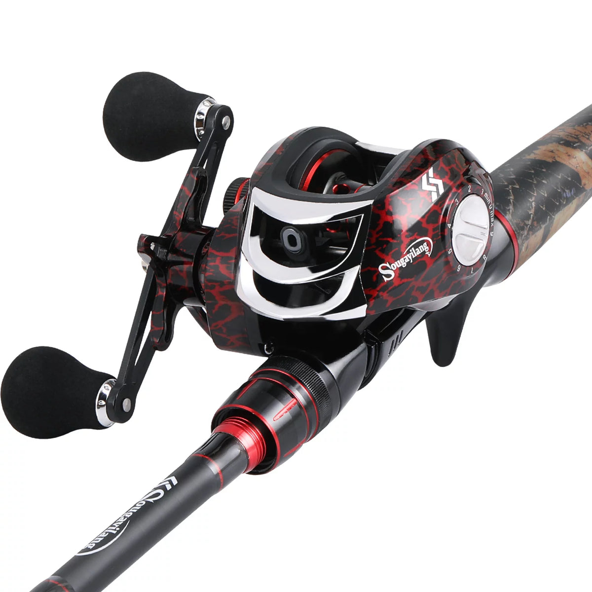 4-Piece Casting Fishing Rod and Baitcasting Reel Combo K878