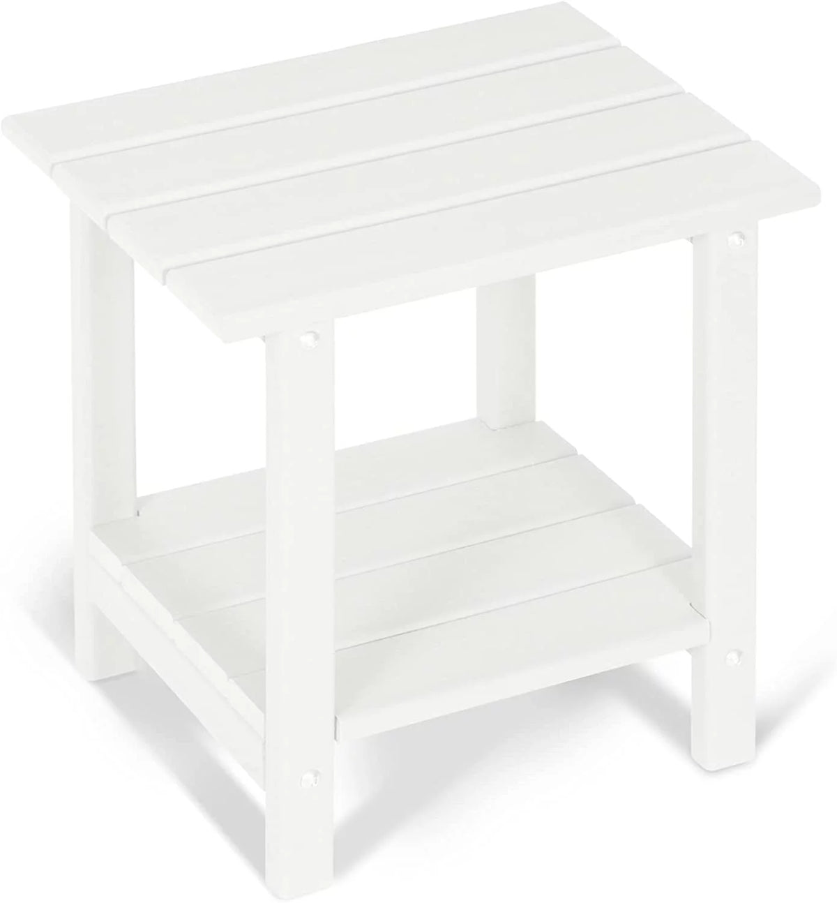 2-Tier HDPE Weather Resistant Round Outdoor Side Table T342