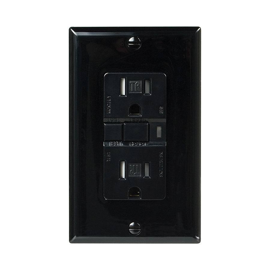 Tamper Resistant GFCI Decorator Duplex Receptacle Black P3732