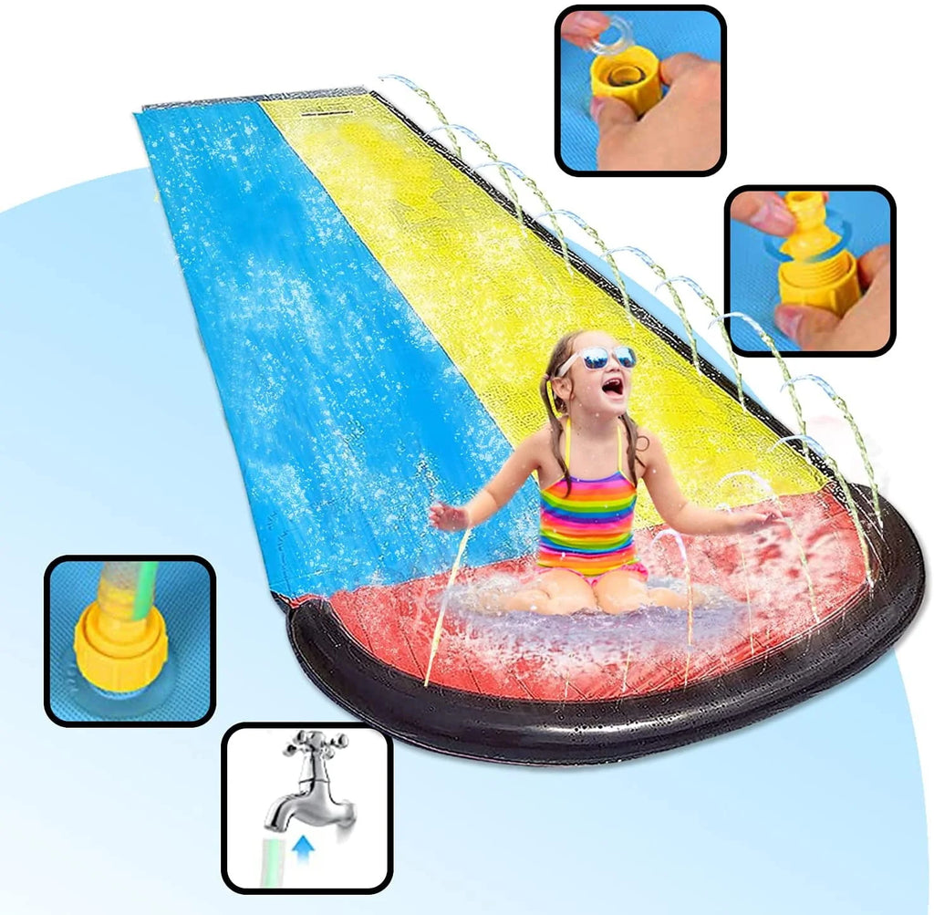 15.5ft Long Water Slide Toy with Inflatable Crash Pad V173820
