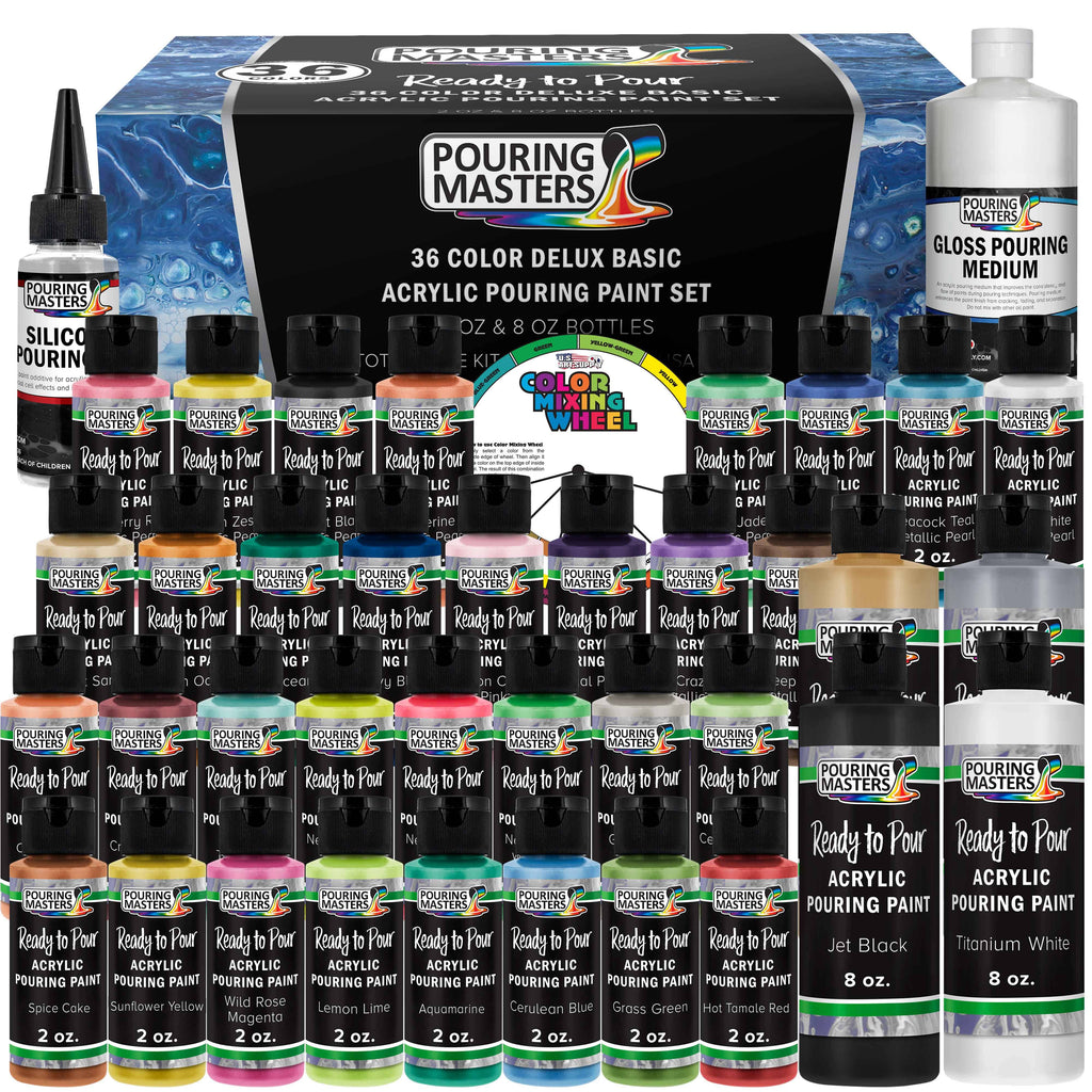36-Color Ready to Pour Acrylic Pouring Paint Set T8201