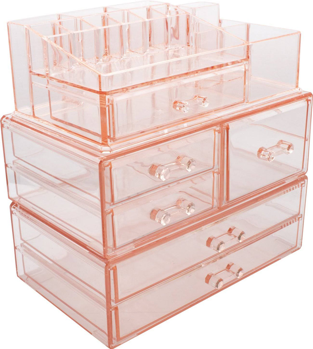 Makeup Storage Case Set Large Display Pink R78632