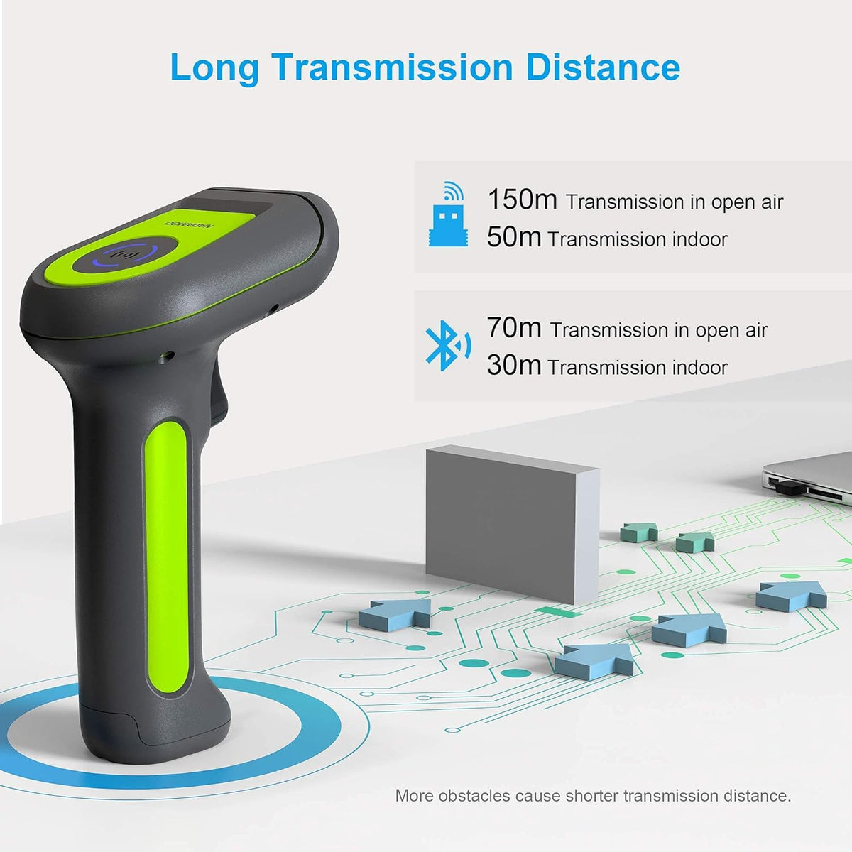 Cordless 2D 1D QR Handheld Barcode Scanner G8792