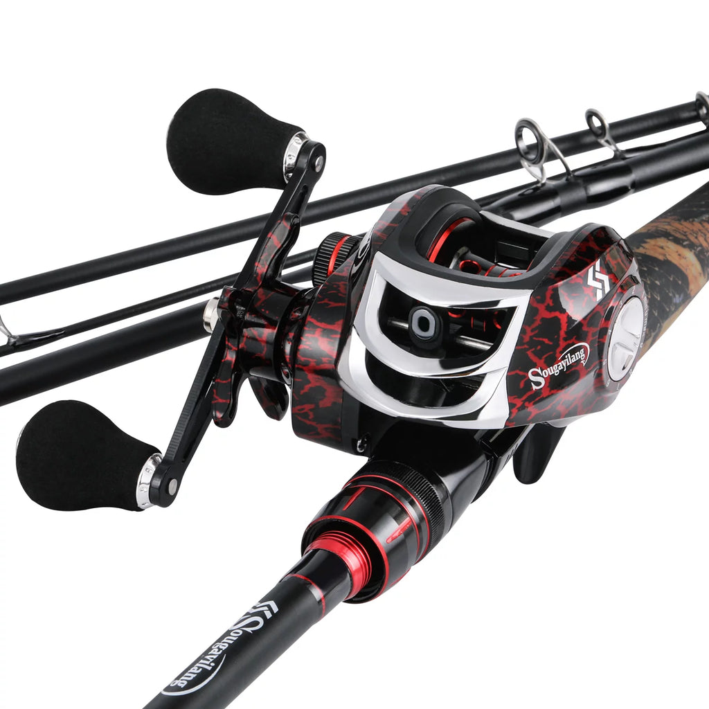 4-Piece Casting Fishing Rod and Baitcasting Reel Combo K878