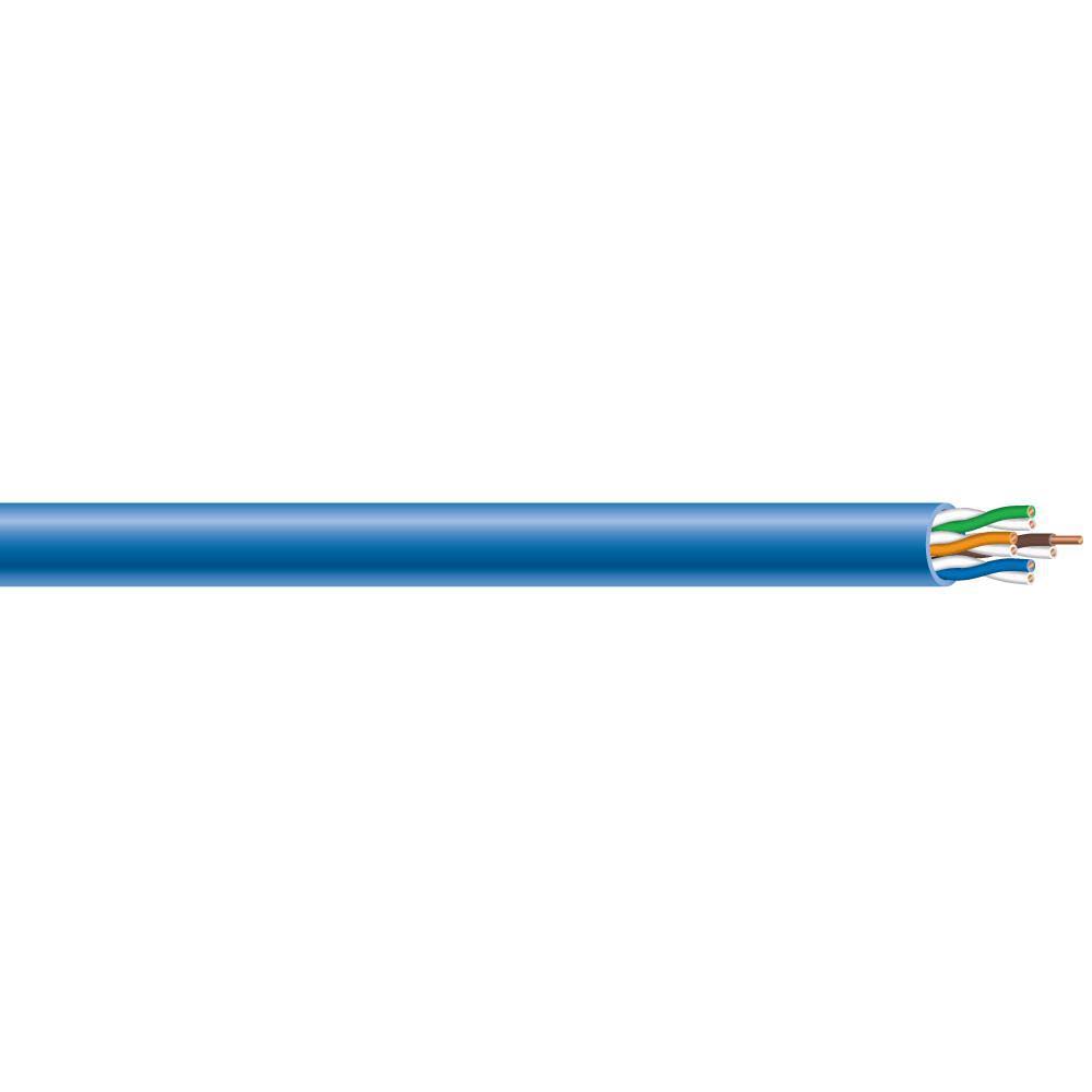 Blue 24/4 Solid Cu Cat5e Cmp Plenum Data Cable O1187